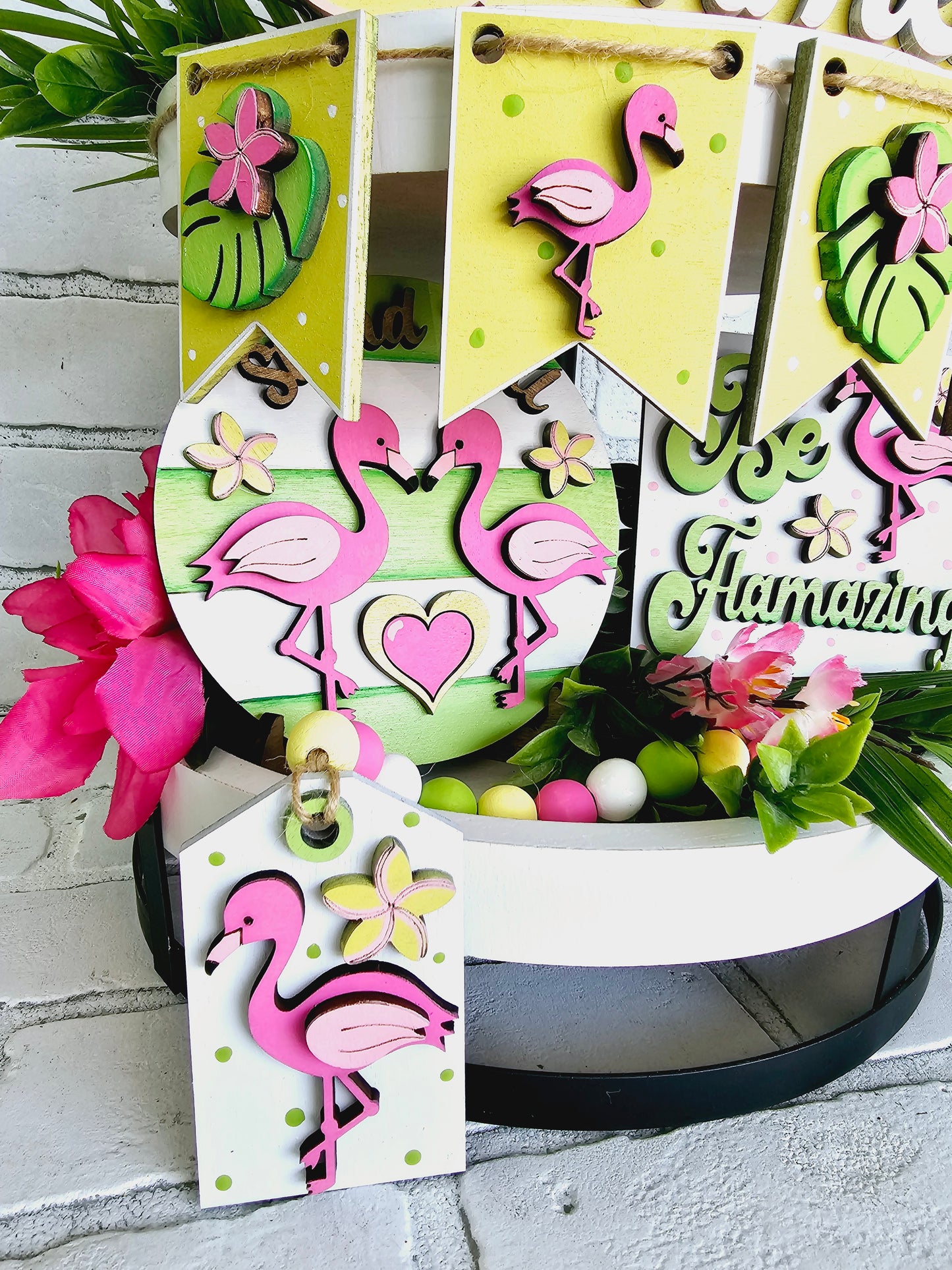 Flamingo Tiered Tray Set