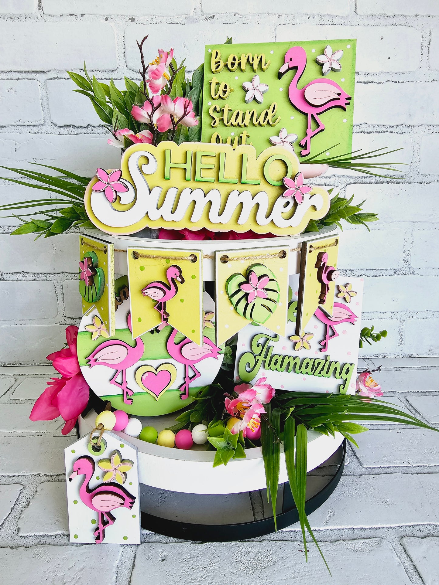 Flamingo Tiered Tray Set