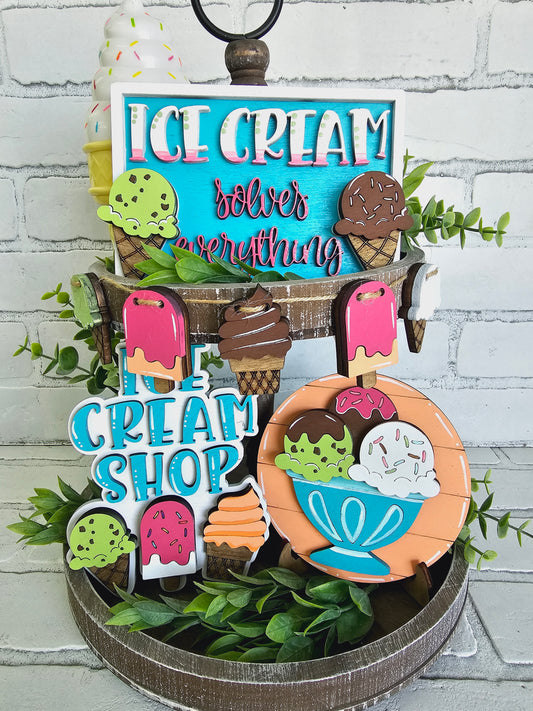 Ice Cream Tiered Tray Set