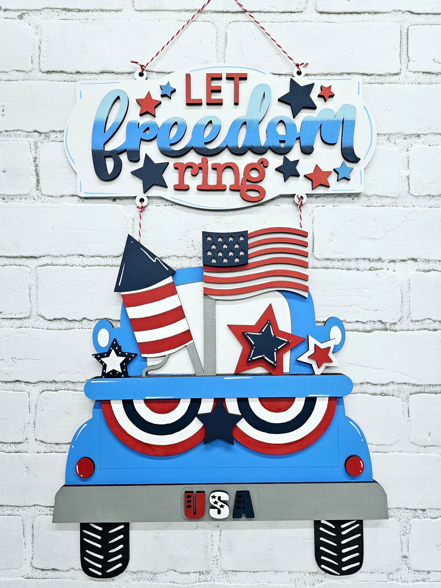 Let Freedom Ring 2 Piece Truck Door Hanger