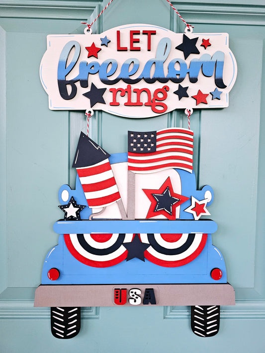 Let Freedom Ring 2 Piece Truck Door Hanger