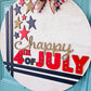 Happy 4th of July Cross Stitch Door Hanger