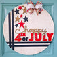 Happy 4th of July Cross Stitch Door Hanger