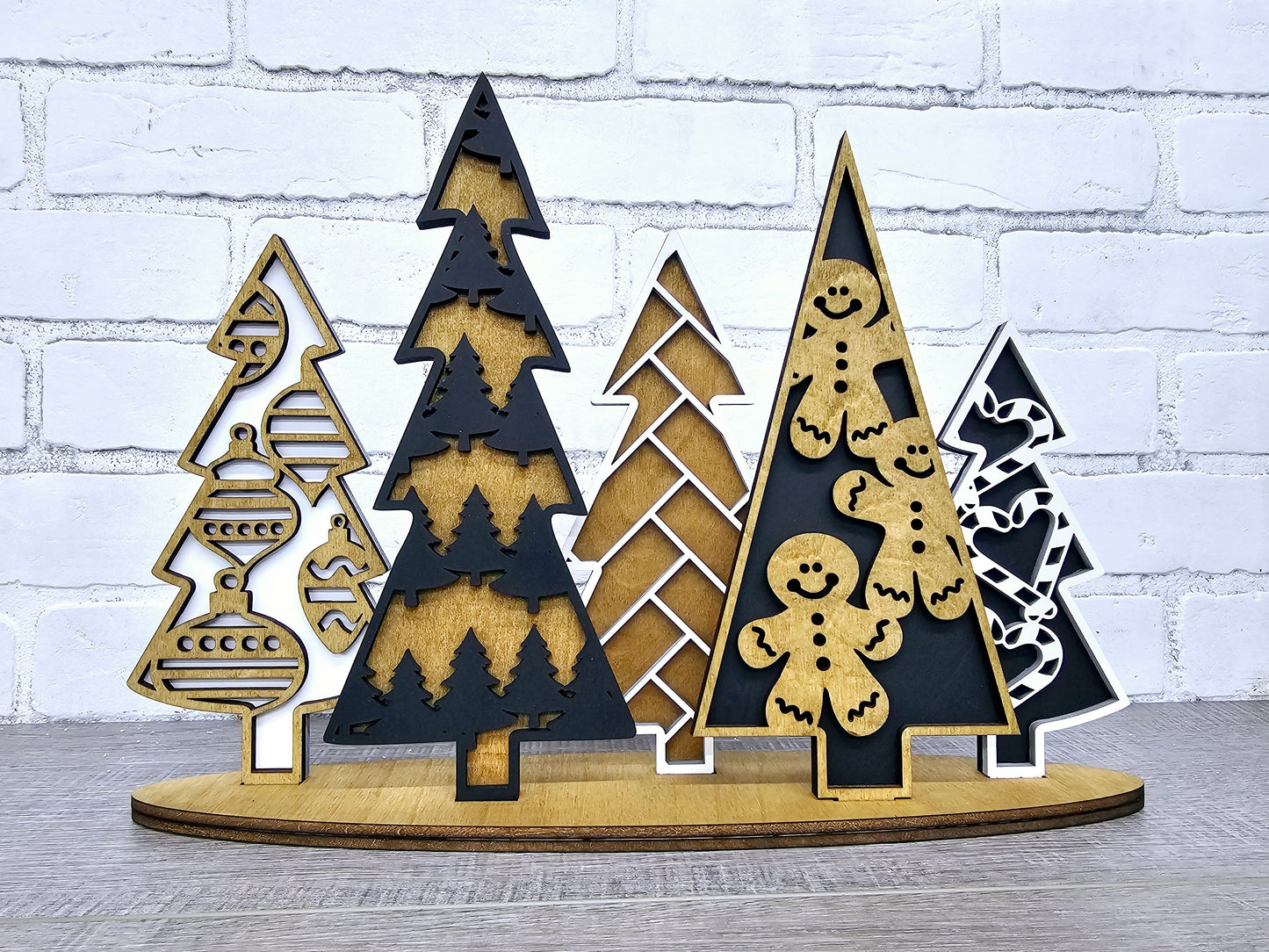 Standing Christmas Trees-Set of 5 w/ Stand