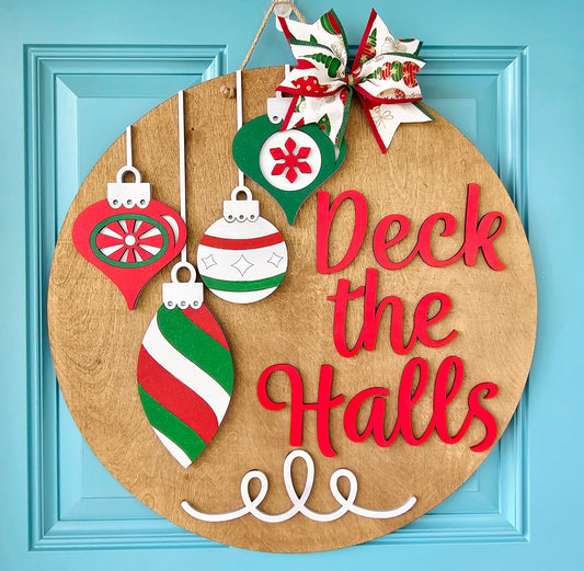 Deck the Halls Ornament Door Hanger