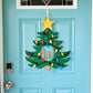 Christmas Tree Initial Door Hanger