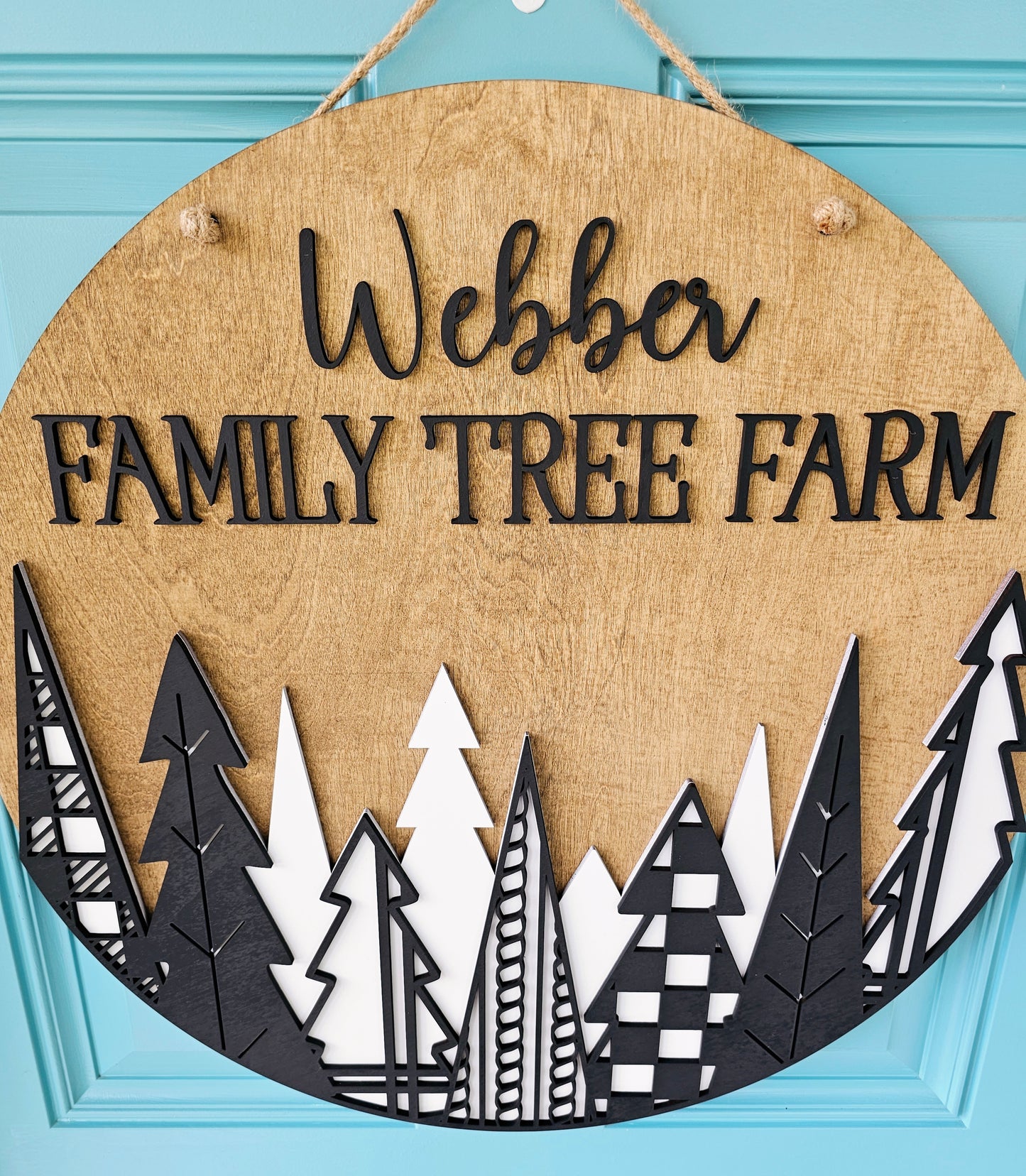 Personalized Christmas Tree Farm Door Hanger