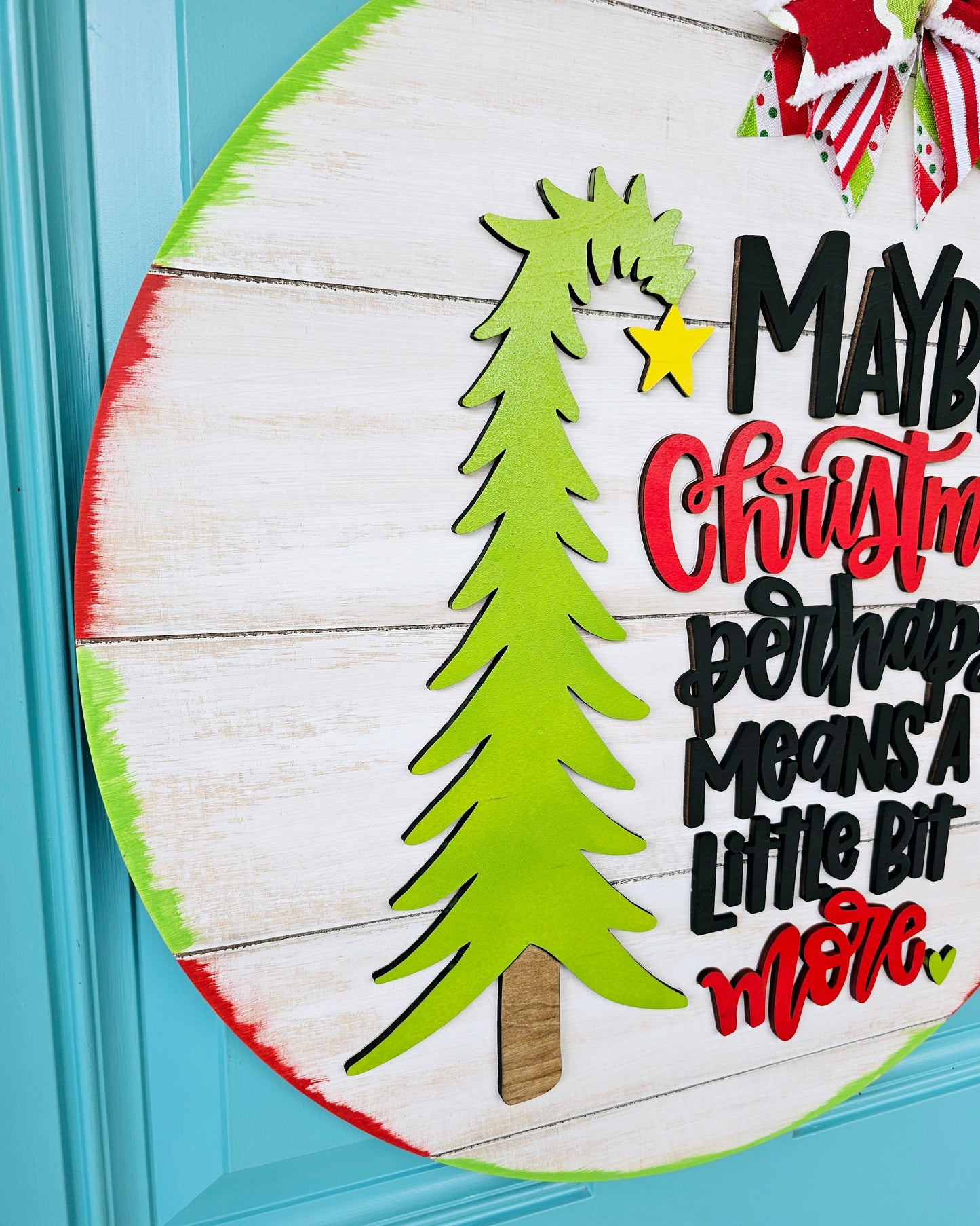 Christmas Means A Little Bit More Grinch Door Hanger