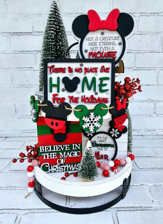 Mouse Christmas Tiered Tray Set