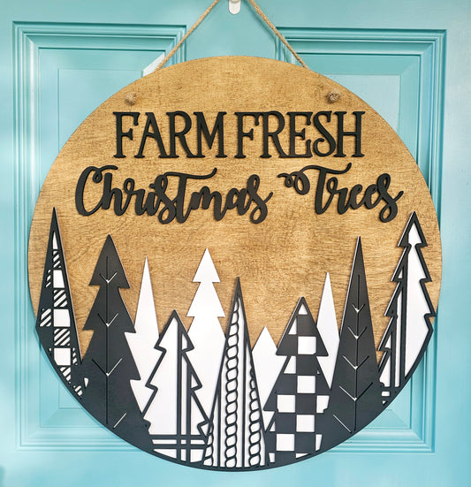 Farm Fresh Christmas Trees Door Hanger-wholesale