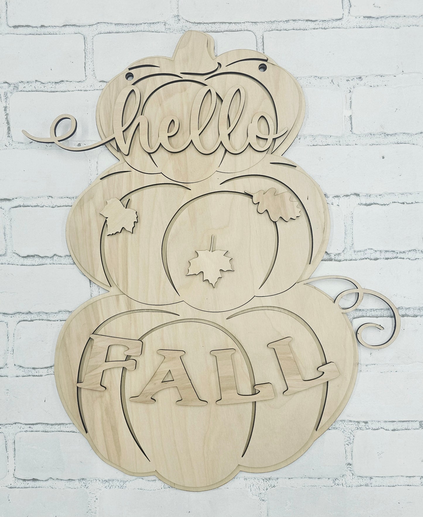 Fall Stacked Pumpkins Door Hanger