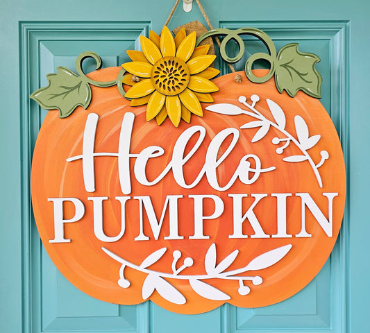 Sunflower Pumpkin Door Hanger-wholesale