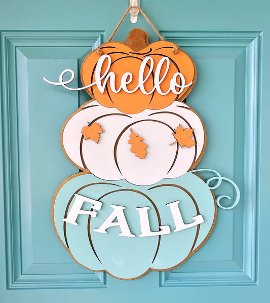 Fall Stacked Pumpkins Door Hanger-wholesale