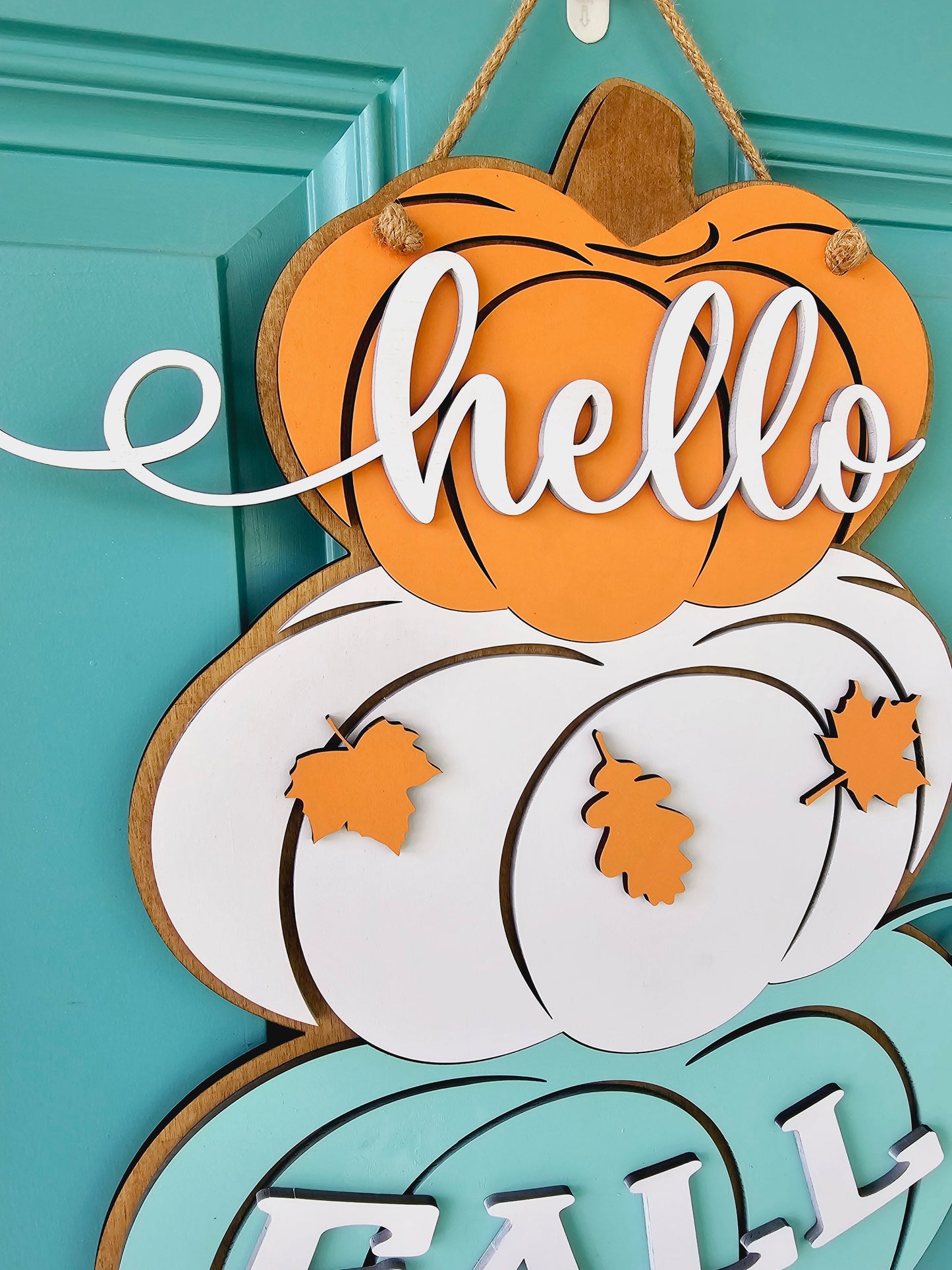 Fall Stacked Pumpkins Door Hanger