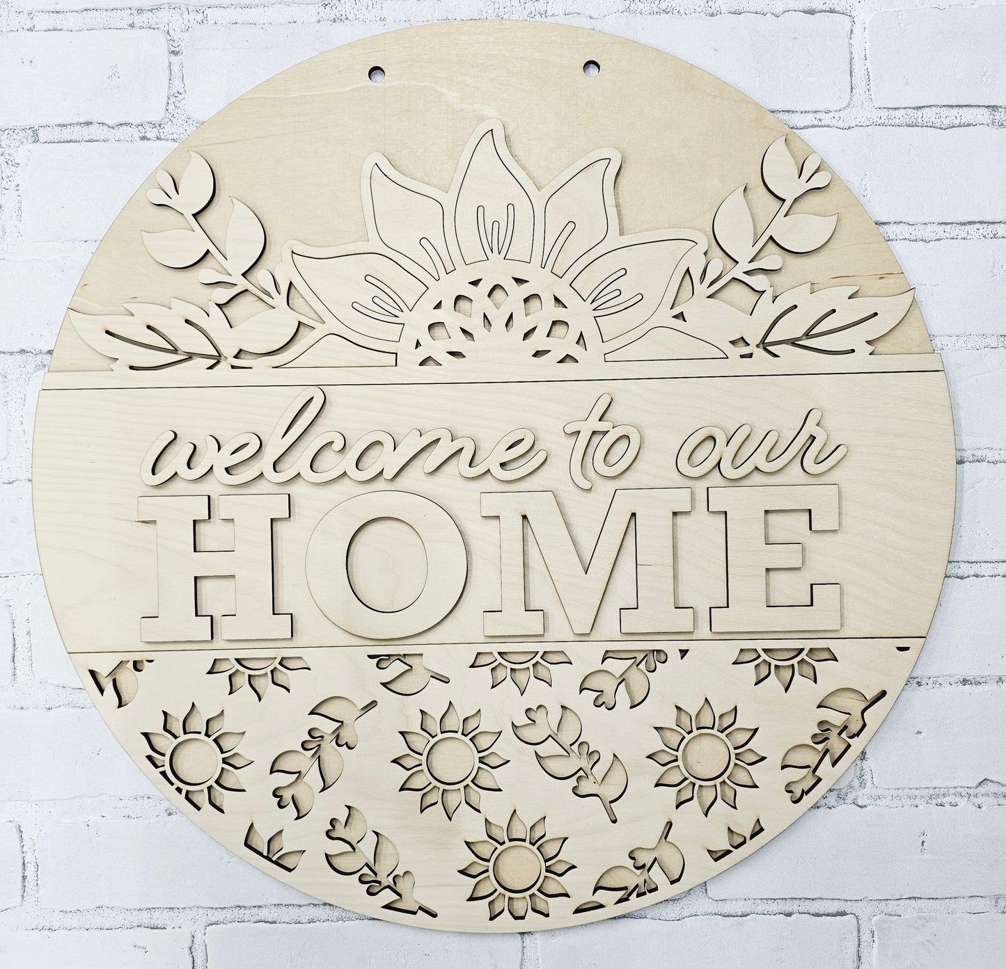 Welcome to our Home Sunflower Door Hanger