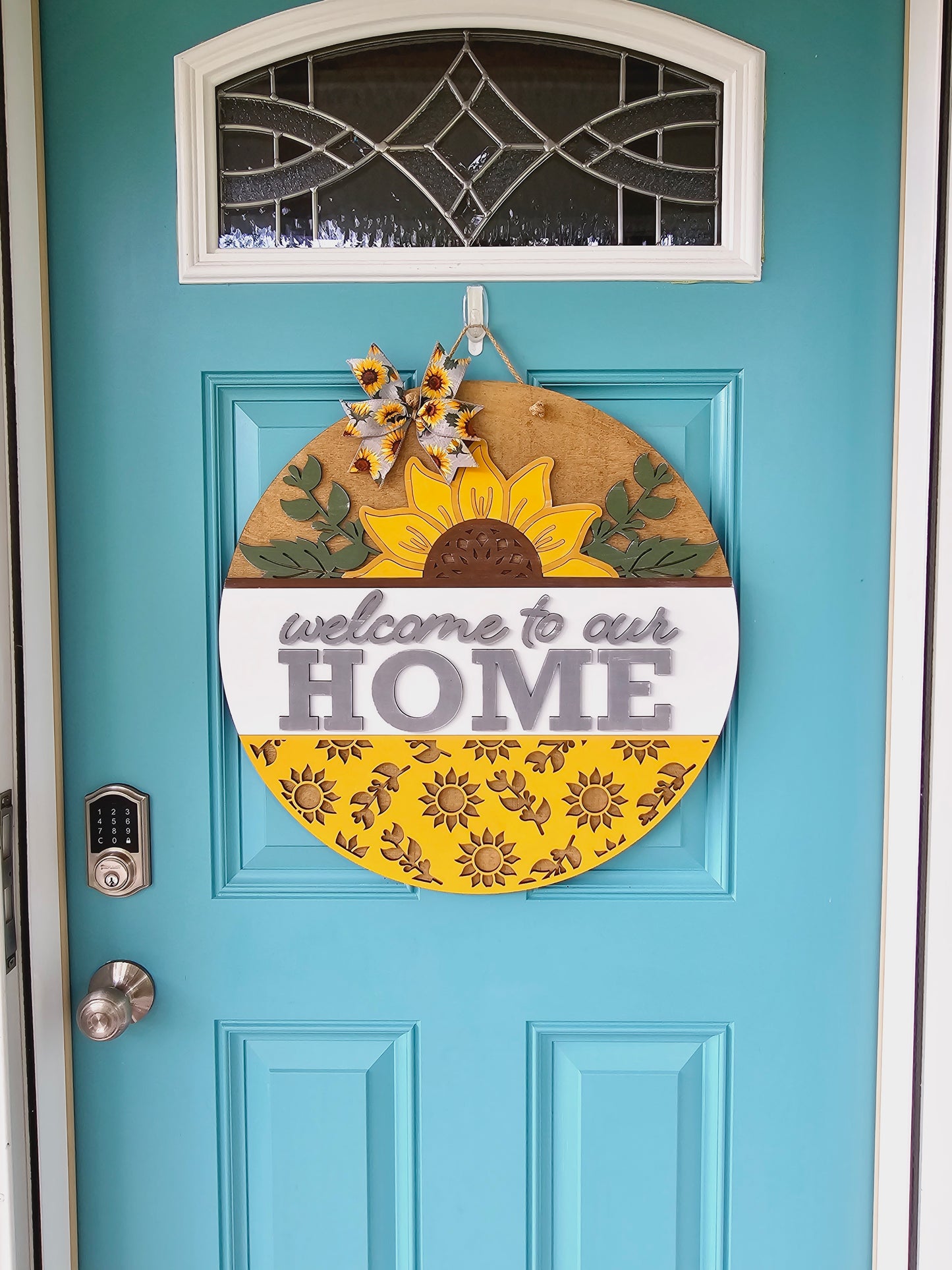 Welcome to our Home Sunflower Door Hanger