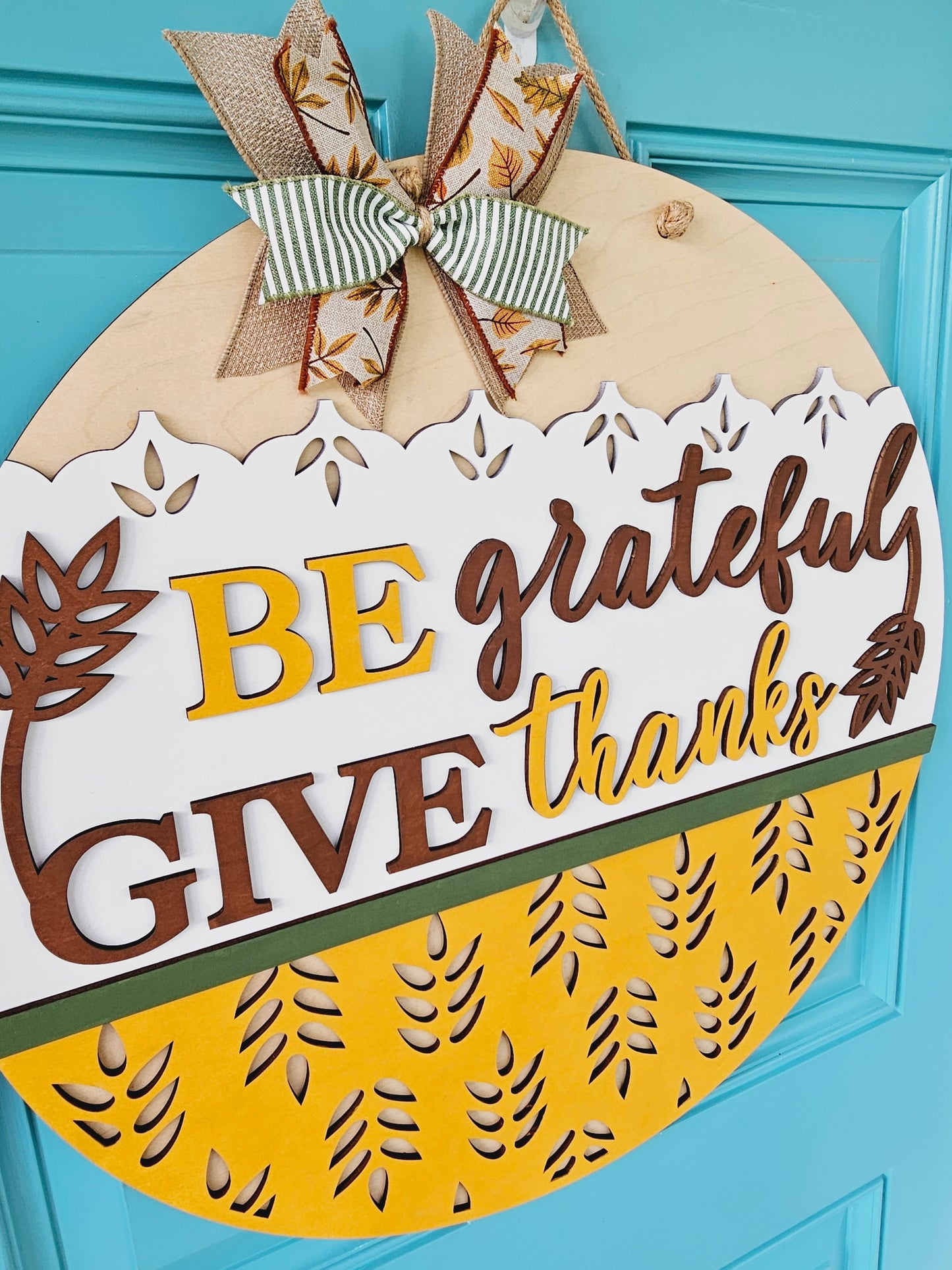 Be Grateful Give Thanks Door Hanger