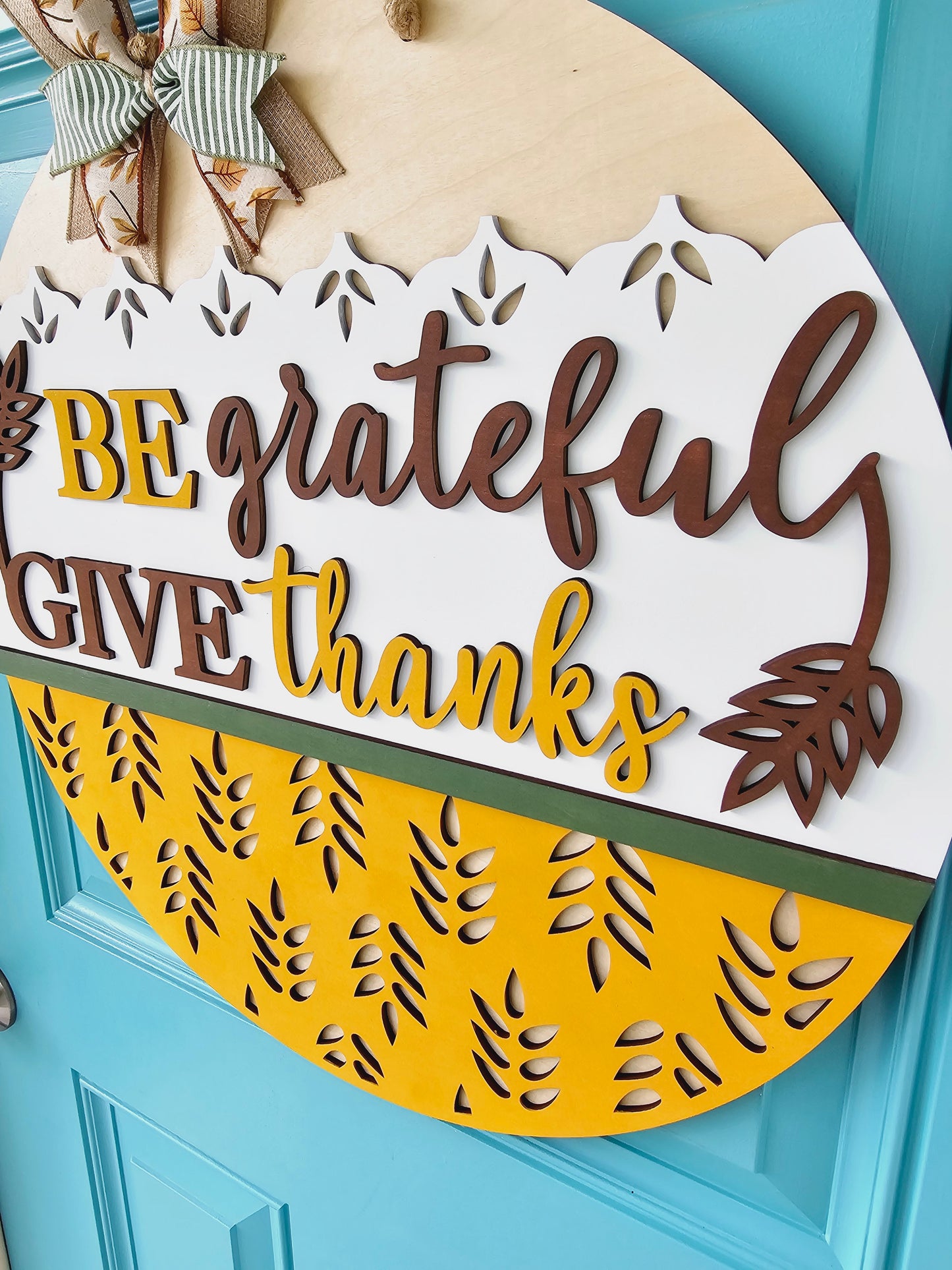 Be Grateful Give Thanks Door Hanger