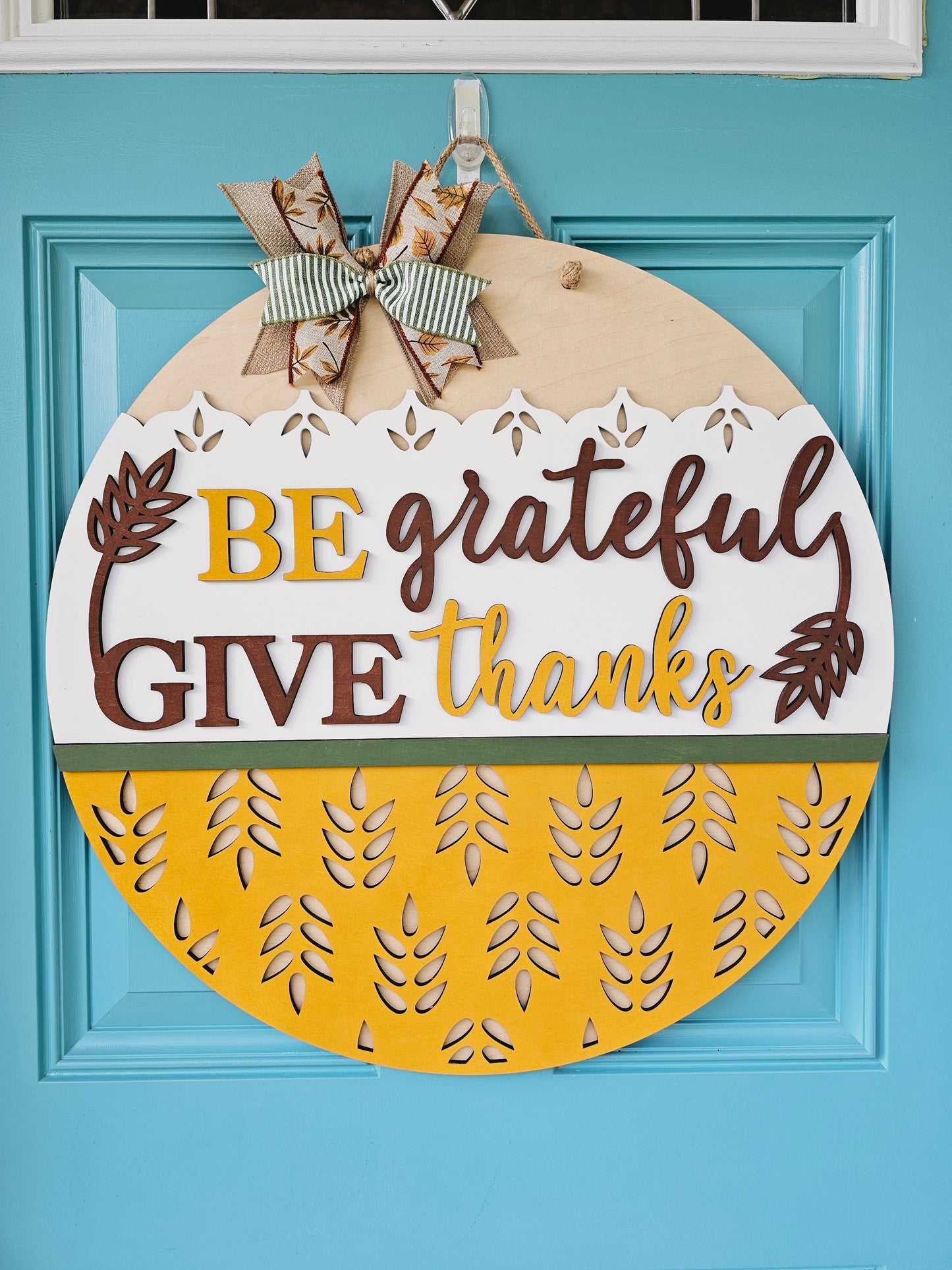 Be Grateful Give Thanks Door Hanger