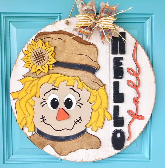 Hello Fall Scarecrow Door Hanger-wholesale