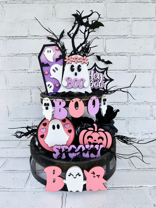 Retro Ghost Tiered Tray Set