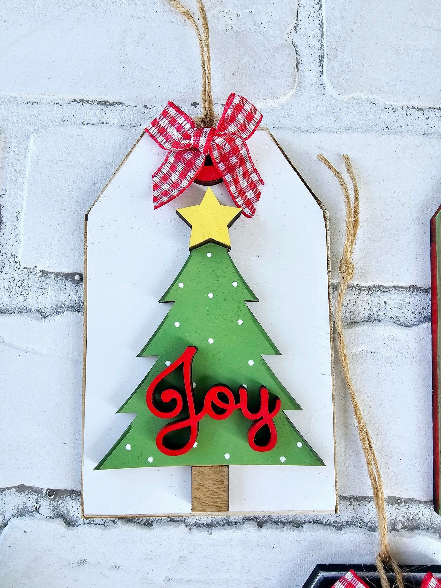 Christmas Tag Ornaments- Set of 5