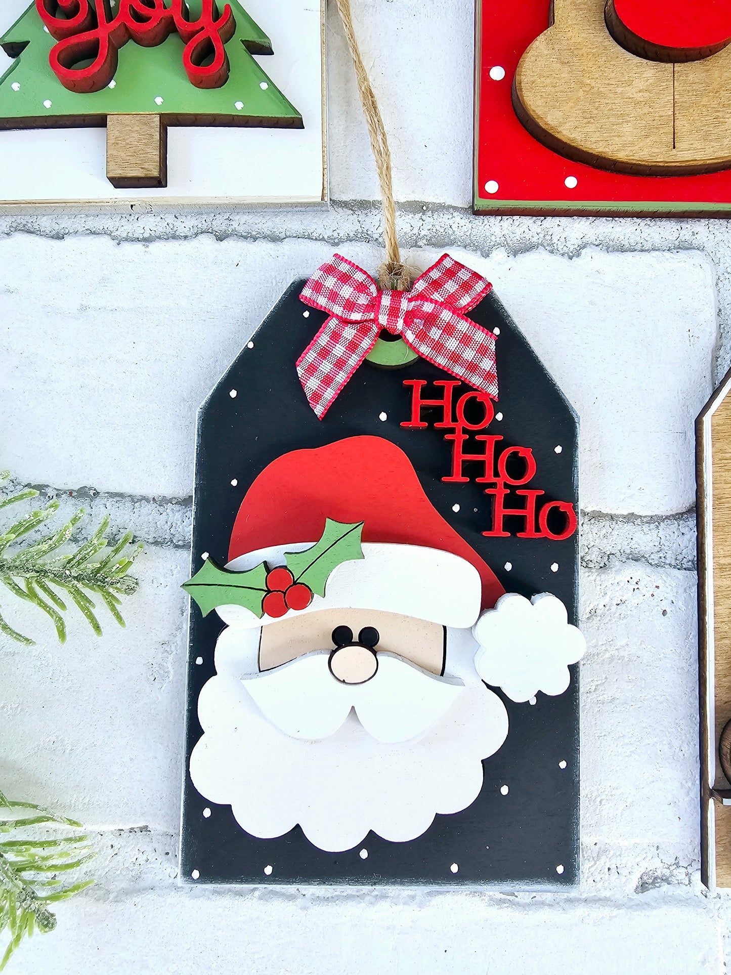 Christmas Tag Ornaments- Set of 5