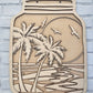 Palm Tree Mason Jar Door Hanger