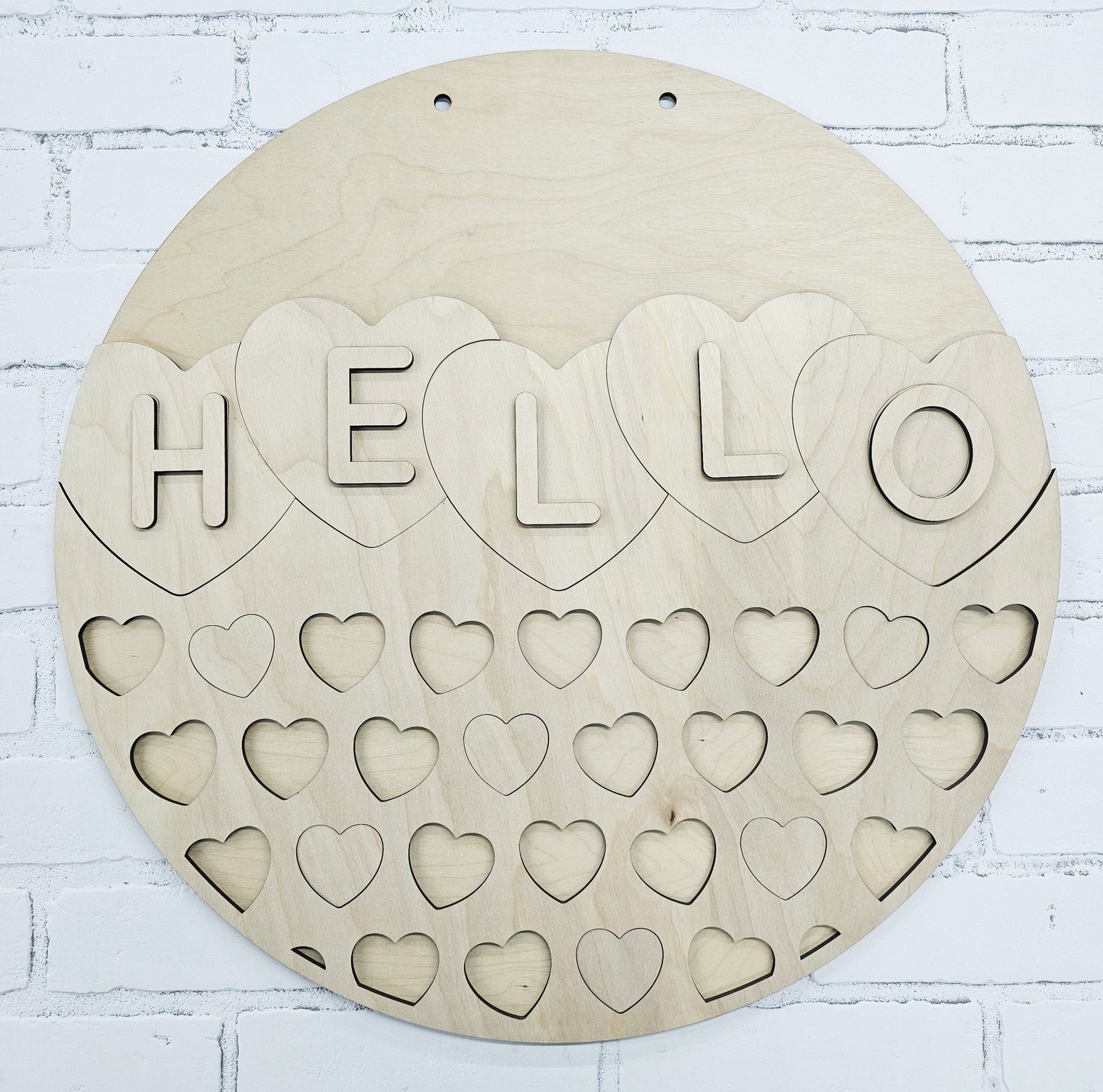 Hello Conversation Heart Door Hanger