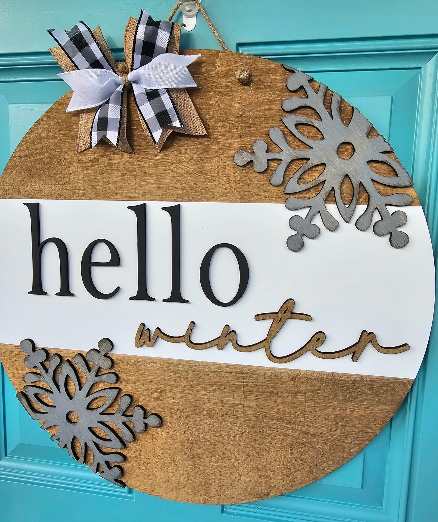 Hello Winter Neutral Door Hanger