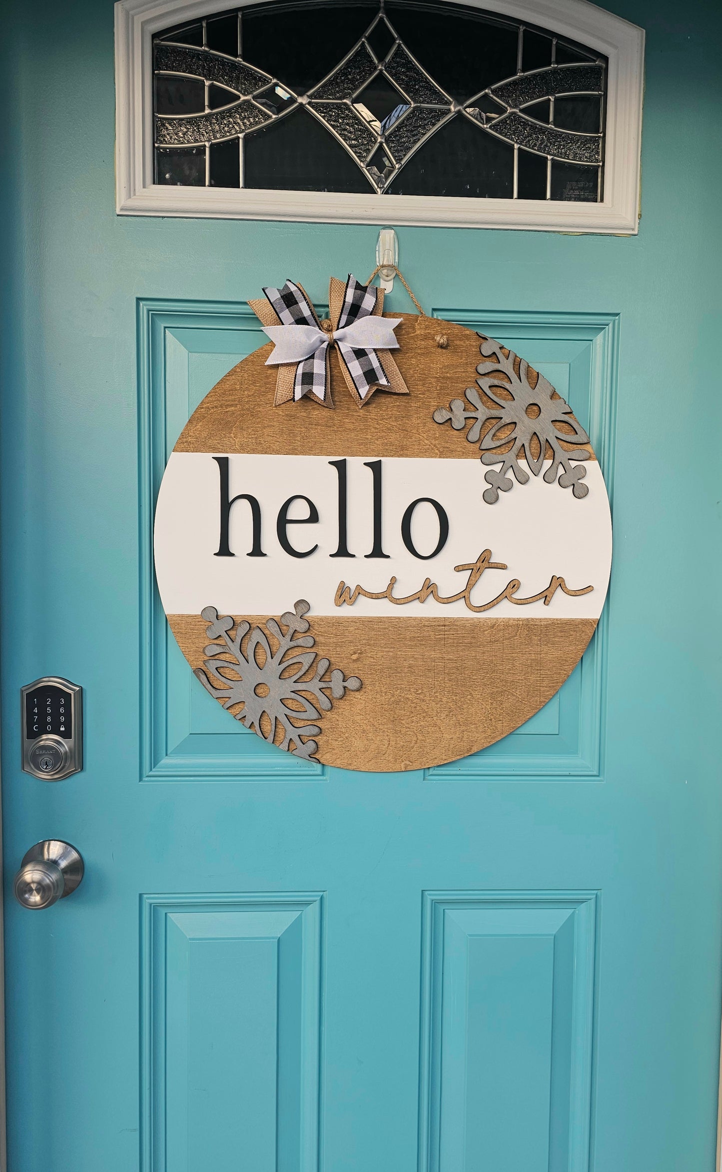 Hello Winter Neutral Door Hanger