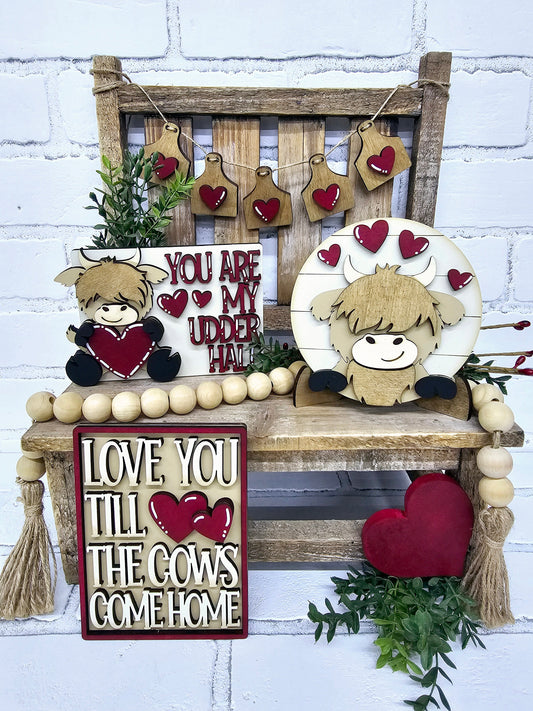 Valentine Cow Tiered Tray Set-wholesale