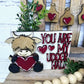 Valentine Cow Tiered Tray Set