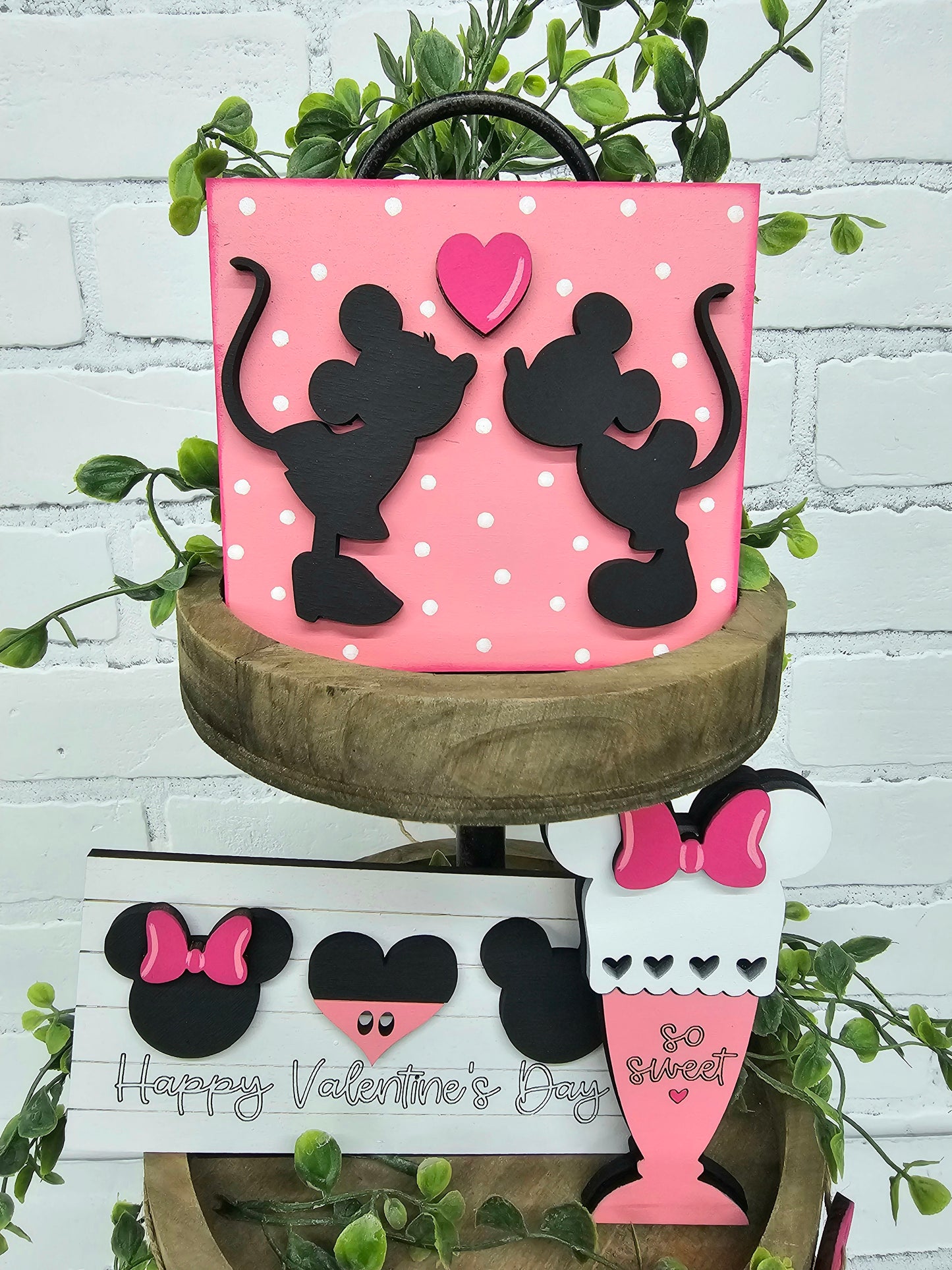 Mouse Valentines Day Tiered Tray Set