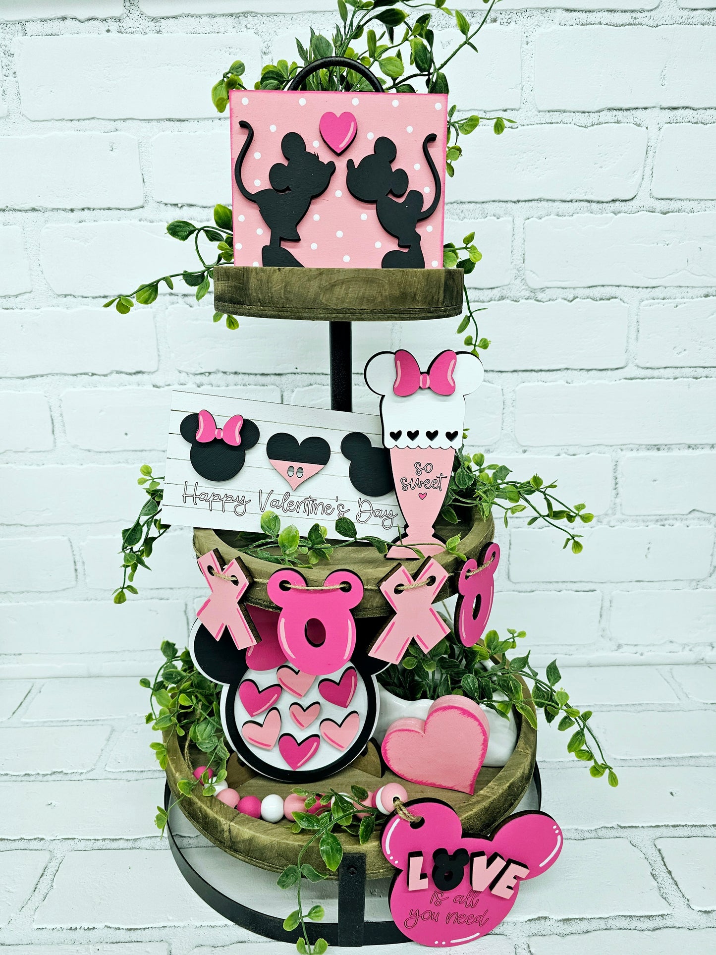 Mouse Valentines Day Tiered Tray Set