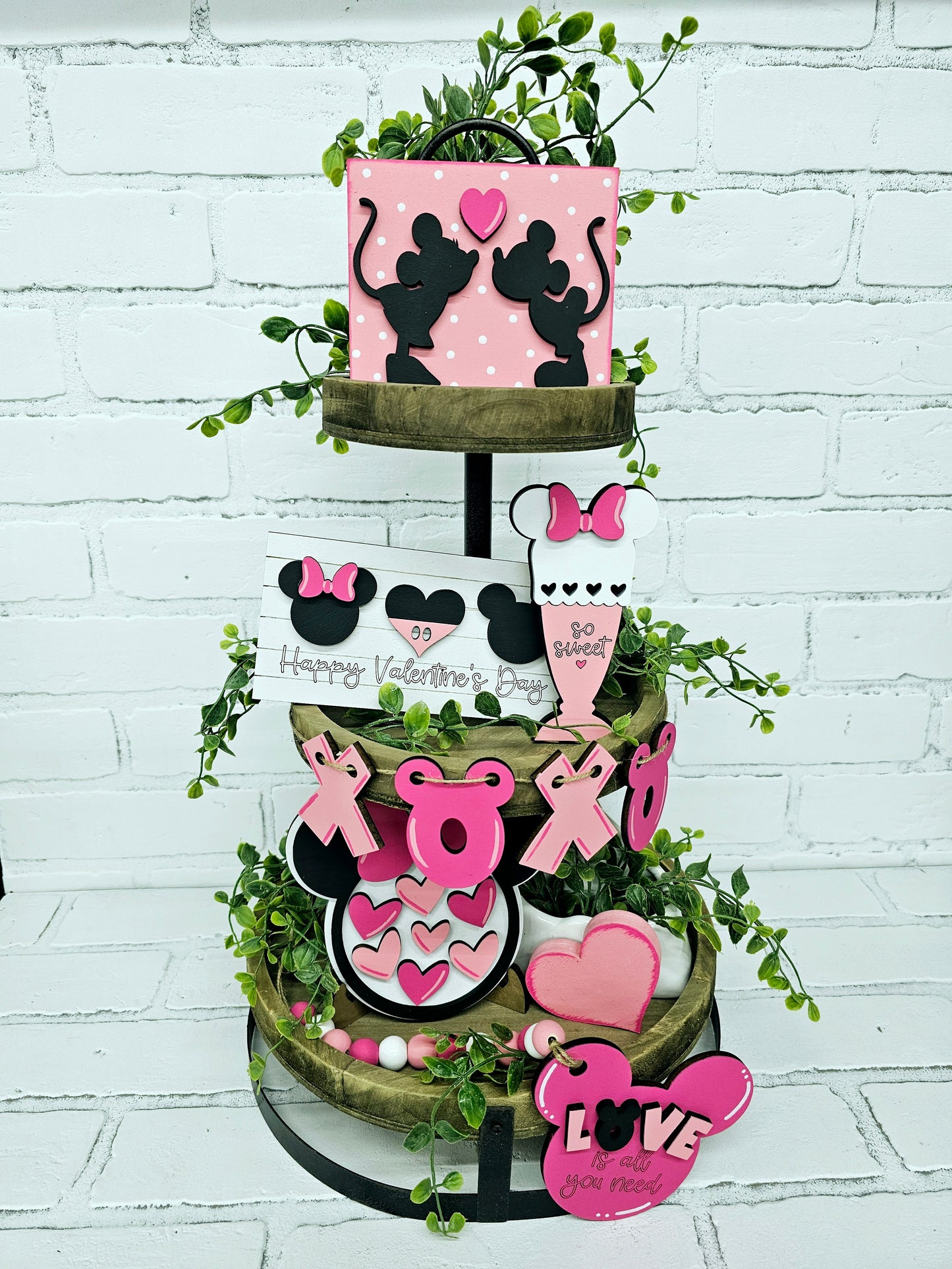 Mouse Valentines Day Tiered Tray Set