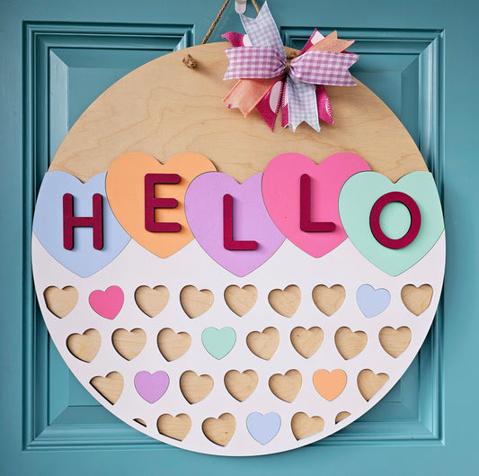 Hello Conversation Heart Door Hanger-wholesale