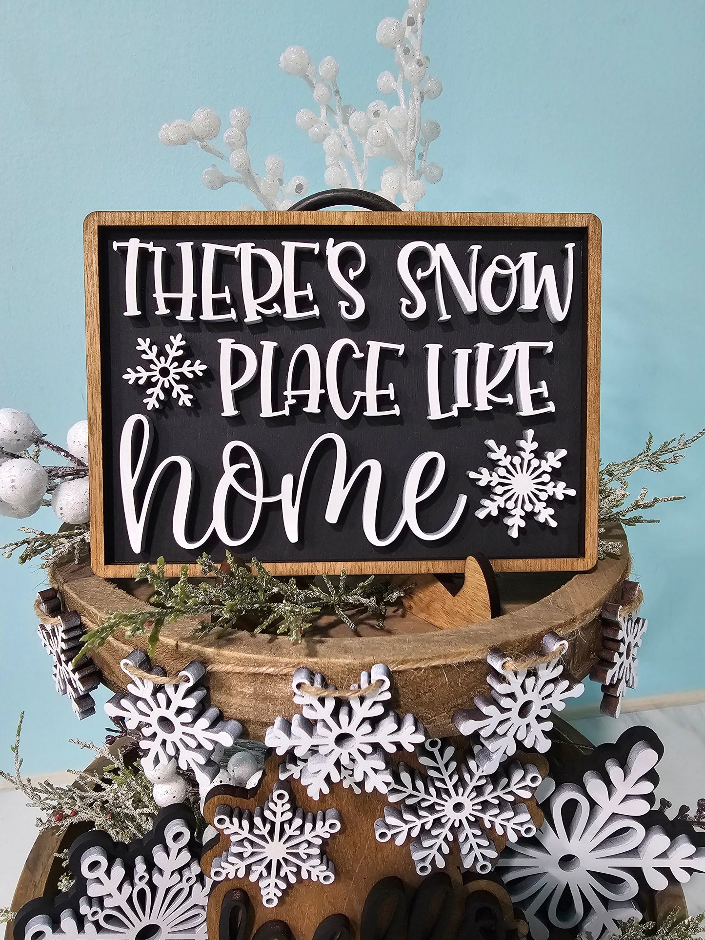 Snow Place Like Home Neutral Winter Tiered Tray Set