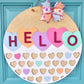 Hello Conversation Heart Door Hanger