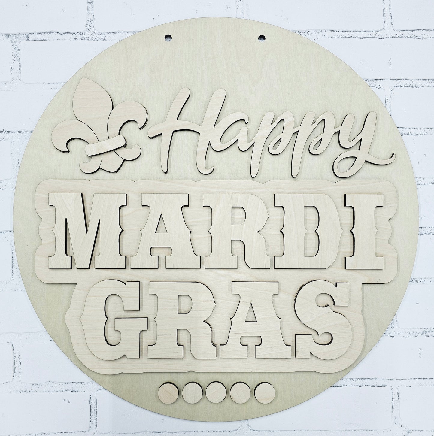 Happy Mardi Gras Splatter Door Hanger