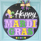 Happy Mardi Gras Splatter Door Hanger