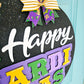 Happy Mardi Gras Splatter Door Hanger