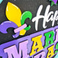 Happy Mardi Gras Splatter Door Hanger