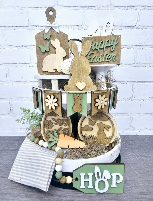 Boho Easter Tiered Tray Set