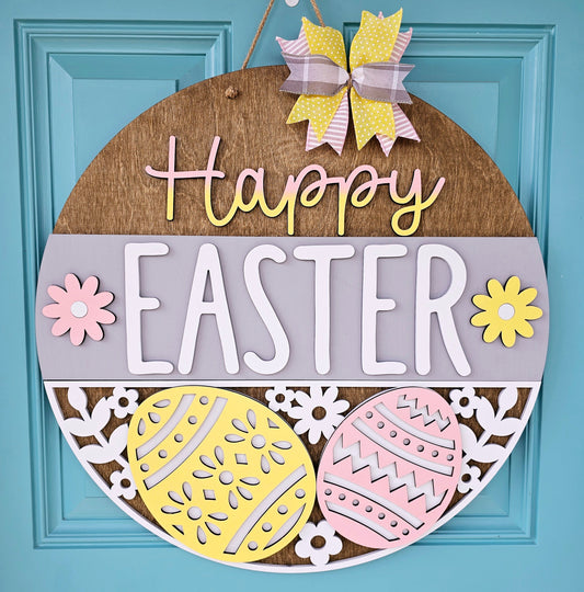 Happy Easter Floral Egg Door Hanger-wholesale
