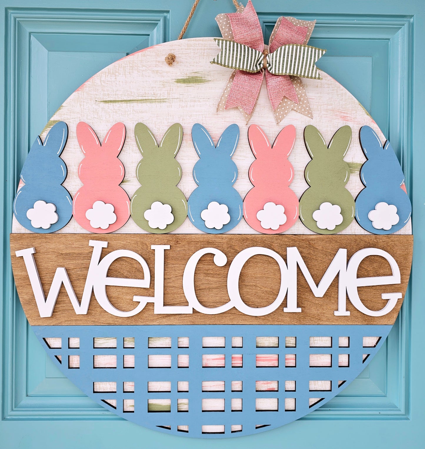 Welcome Bunny Line Door Hanger