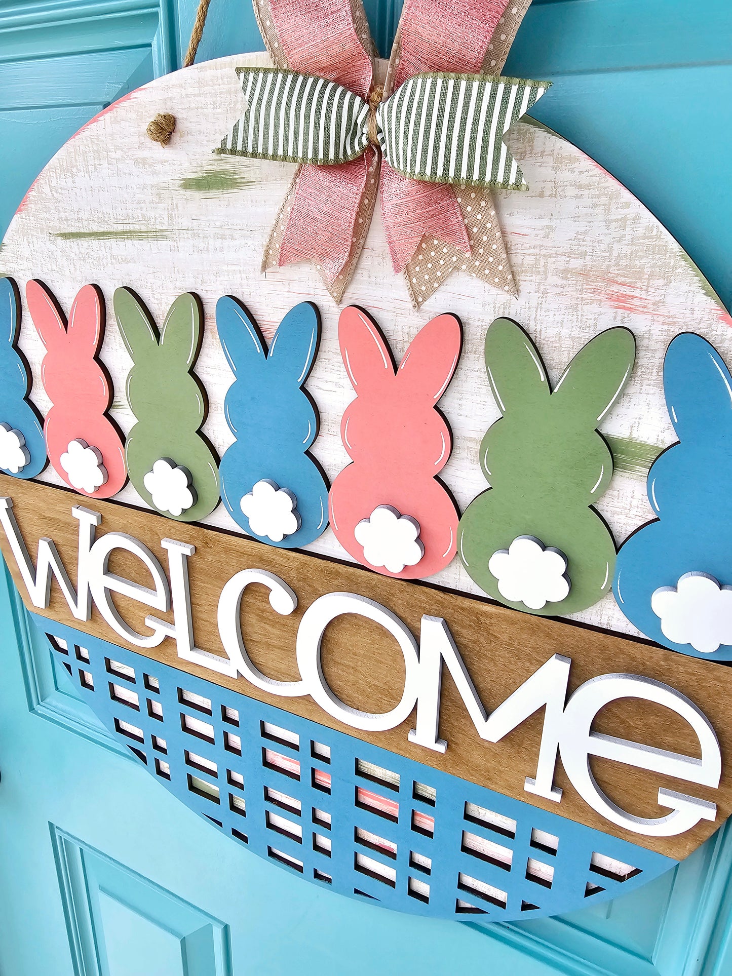 Welcome Bunny Line Door Hanger