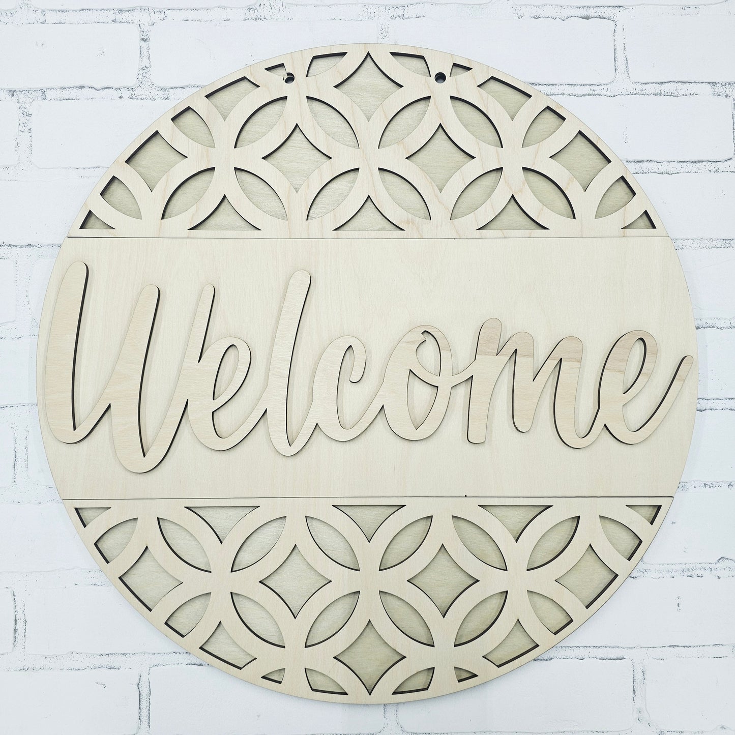 Welcome Modern Geometric Door Hanger