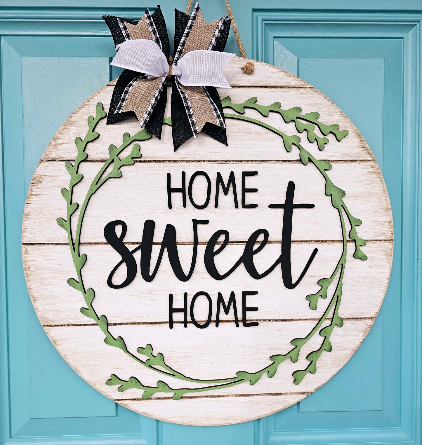 Home Sweet Home Greenery Door Hanger