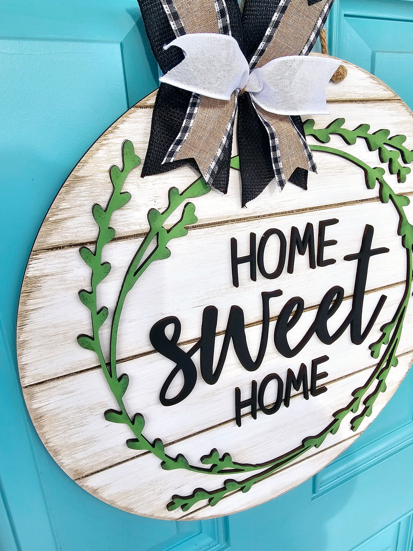 Home Sweet Home Greenery Door Hanger